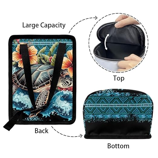 BIGCARJOB Flower Blue Turtle Car Trash Can Bin for Car Back Seat,Portable Car Trash Bag Hanging,Vehicle Trash Can Automotive Car Garbage Cans Auto Accessories