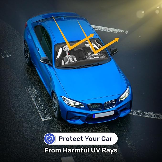GENANY Horror Couple Windshield Sun Shade for Car SUV Truck (64x32 Inches), Automobile Sunshade, Protector Blocks UV, Car Accessories, Auto Decor