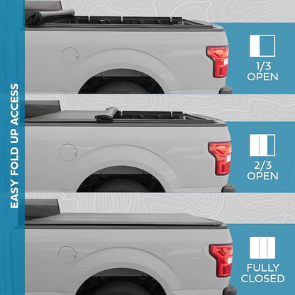 Truck Tonneau Cover for Chevy Silverado All Weather Soft Tri-Fold Truck Bed Cover for Chevrolet Silverado 1500 2019-2026 and GMC Sierra 1500 19-26 Short Bed 5.8 ft