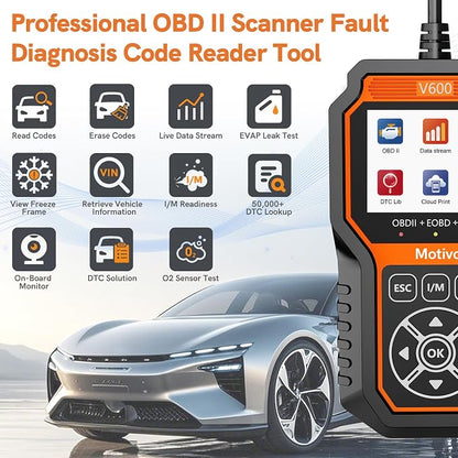 OBD2 Scanner Diagnostic Scan Tool with Solution Car Code Reader Reset Tools Check Engine Light SCAN Tool Car Accessories Read Fix Clear Car Vehicle Fault Codes for Cars 1996+ OBD II Scanner