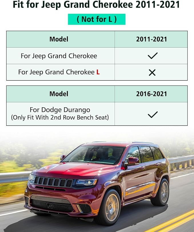 Floor Mats for Jeep Grand Cherokee: 2011-2021(Not for L), All Weather Floor Liners Car Accessories for Grand Cherokee 2021 2020 2019 2018 2017 2016 2015 2014 2013 2012 2011, 3PCS Lightweight Tough XPE