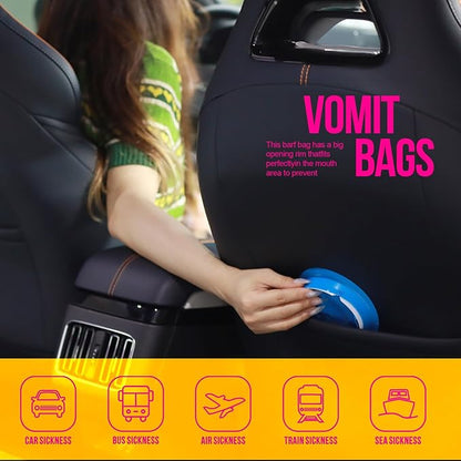 YGDZ Vomit Bags Disposable, 15 Pack 1000ml Emesis Bag Disposable– Leak Resistant, Medical Grade, Portable, Puke Throw Up Nausea Barf Bags for Travel, Motion Sickness, for Women, Kids