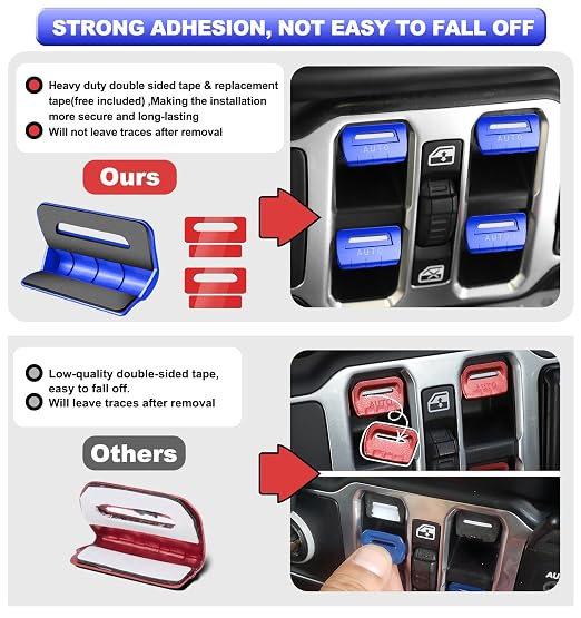for Jeep 4 PCS Upgrade Metal Window Switch Button Cover Compatible with Jeep Wrangler JL JLU 2026 2025 2024 2023 2022 2021 2020 2019 2018 & Gladiator JT 2020-2026 Interior Accessories (Blue)