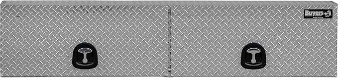 Buyers Products 1701351 Topsider Truck Tool Box, 16x13x72 Inch Diamond Tread Aluminum, Dual Flip-Up Doors, Locking Compression Latches, Weather Resistant, No-Drill Mount, Made in USA