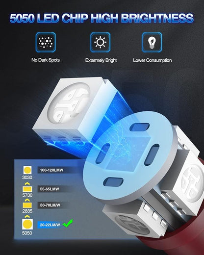 Marsauto 194 LED Bulb Brilliant Red 168 T10 2825 5SMD No Polarity Replacement Bulbs for Car Dome Map Door Courtesy License Plate Dashboard Lights (Pack of 10)