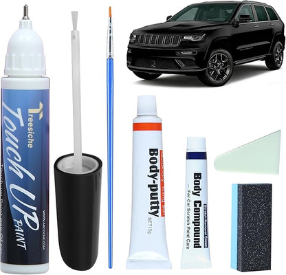 PXJ KXJ Diamond Black Crystal Touch Up Paint for JEEP Match, Car Paint Scratch Repair kit, 2 in 1 Scratch Remover Pen with Color-Matched Rapid Drying of Paint Coating