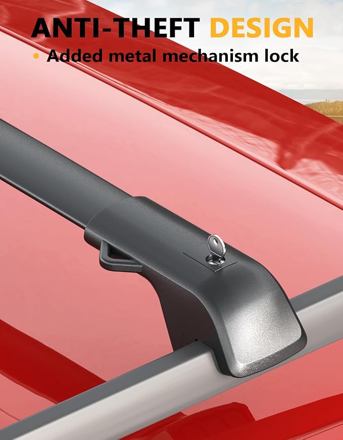 Tuyoung 300lbs Lockable Roof Rack Cross Bars Compatible with Honda Pilot 2023-2026 Sport TrailSport Touring Elite with Raised Rails,Heavy Duty Aluminum Roof Crossbar Luggage