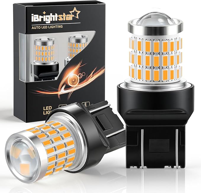 iBrightstar 7443 LED Bulb Amber, 7440 LED Turn Signal Bulbs Super Bright for Vehicle Blinker Lights and Turn Signal Lights, 2 Pack