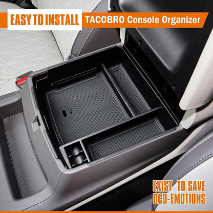 TACORBO Center Console Organizer Compatible with Kia Carnival 2026 2025 2024 2023 2022 Accessories Insert Tray, KA4 MPV Armrest Secondary Storage Box, Black Trim