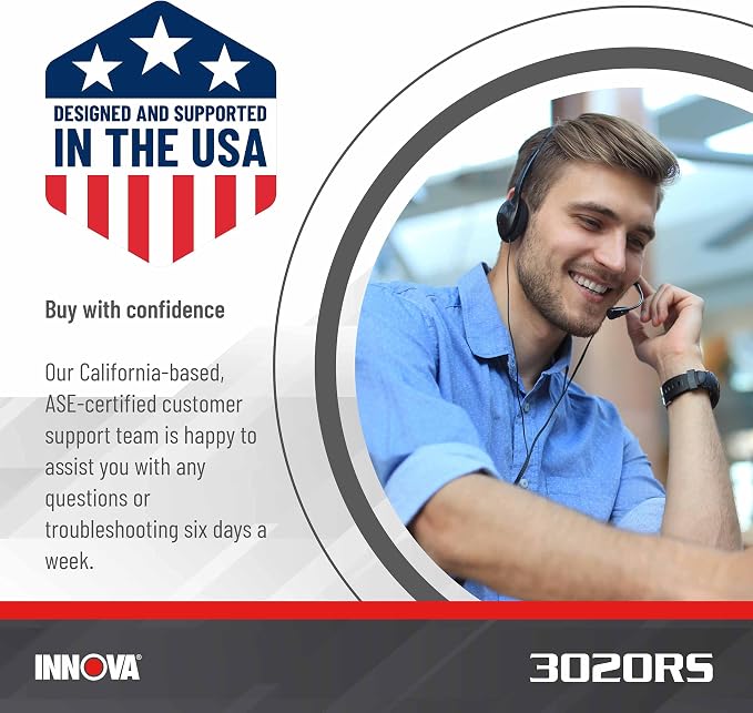 INNOVA 3020RS Fast & Easy-to-Use Check Engine Code Reader, OBD2 Scan tool for ABS Clear with Fix & Part Recommendations, Maintenance Schedules, & Free TSBs on iPhone & Android