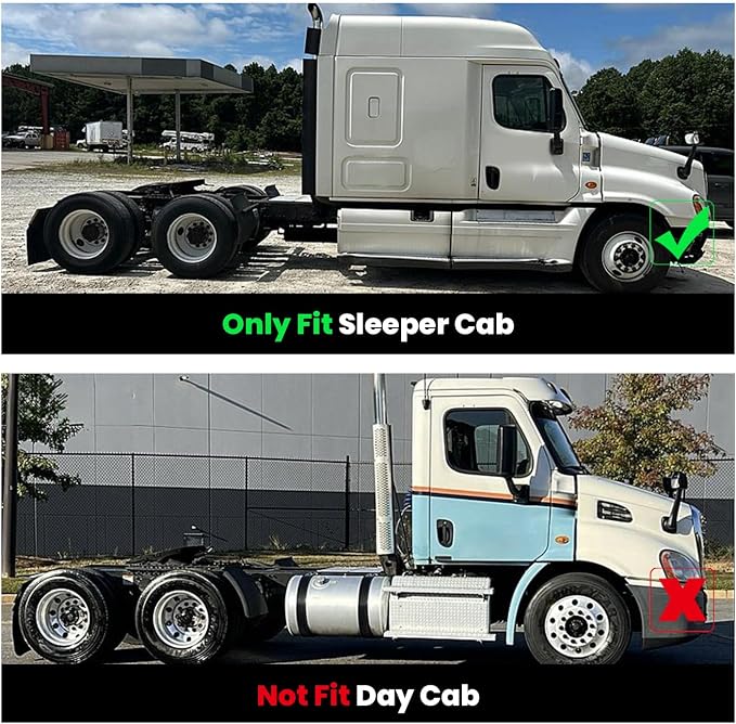 LASFIT Floor Mats for Freightliner Cascadia 2008-2017, All-Weather Protection TPE Car Liners for Freightliner Cascadia Accsessories, Black, Easy to Clean,Only Fit Sleeper Cab Not Fit Day Cab