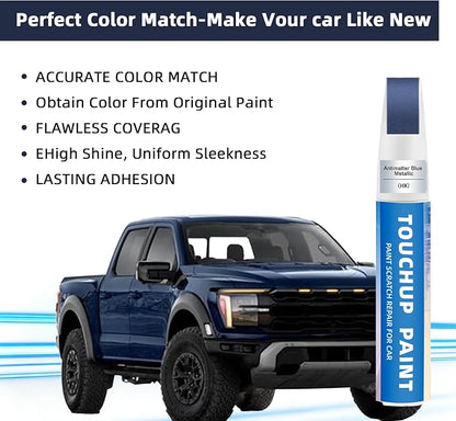 Antimatter Blue Metallic(HX) Touch Up Paint Compatible with Ford 2-in-1 Car Scratch Repair Pen for Rock Chips, Door Scratches&Paint Nicks Exact Color Match Quick Dry DIY Fix for F-150 Explorer