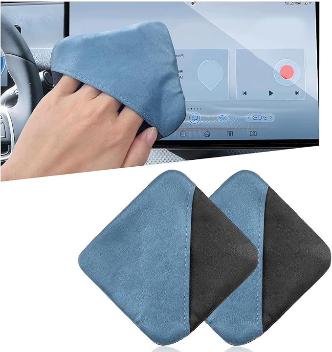 Ohleats Car Screen Cleaner, Microfiber Auto Screen Cleaning Pad, Foldable Touch Screen Cleaner Cloth for Vehicle Dashboard LCD Display, Car Cleaning Kits