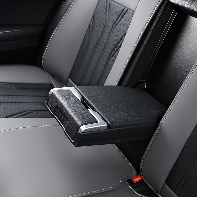 FLORICH Rear Seat Covers Leather Car Seat Covers Waterproof Back Seat Cover Automotive Seat Covers Universal Seat Cushion Protector for Most Cars Trucks SUV-Gray&Black