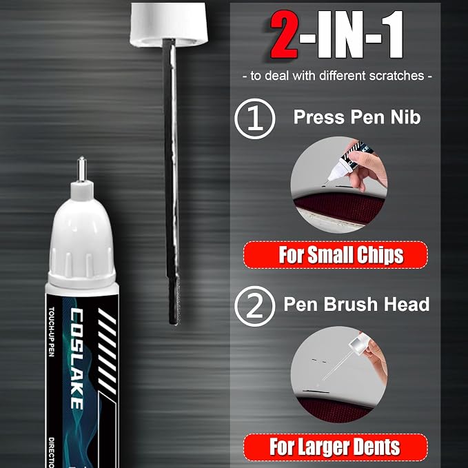 Car Touch Up Paint(Black(202)) for Toyota, Car Paint Scratch Repair Kit, Quick & Easy Solution to Repair, 2 in 1 Scratch Remover Pen with Color-Matched