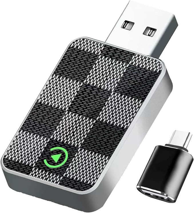 Carplay Wireless Adapter for Lincoln Nautilus 2018 2019 2020 2021 2022 2023 2024 2025, Wireless CarPlay Adapter Upgrade 2 in 1 Box Convert Car, Fast Stable Connection,Silver-A