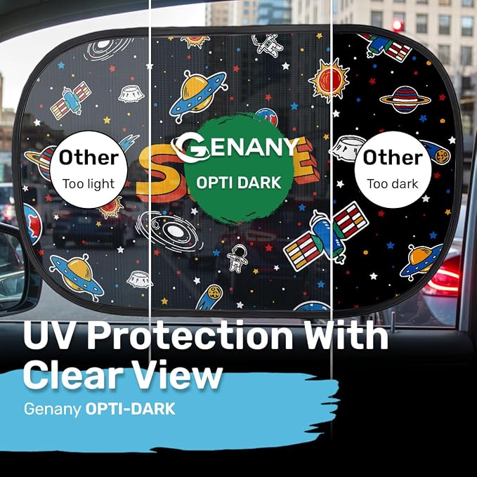 GENANY 2pcs Astronaut Window Sun Shade for Sedan SUV Truck (21x14 Inches), Sun Shades for Side Window, Accessories for Kids, Baby Window Shades, Summer Car Decor