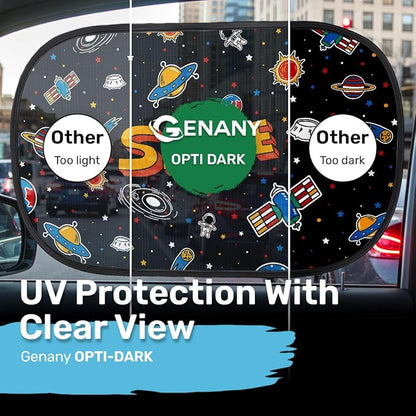 GENANY 2pcs Astronaut Window Sun Shade for Sedan SUV Truck (21x14 Inches), Sun Shades for Side Window, Accessories for Kids, Baby Window Shades, Summer Car Decor