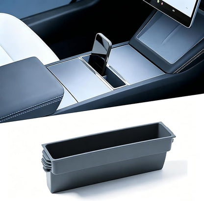 Center Console Organizer Tray for Tesla Model 3 Highland 2024-2026, Model Y Juniper 2025-2026 & Model YL, Hidden Storage Insert with Slide Rail Fit, Phone Holder, Armrest Box Accessory