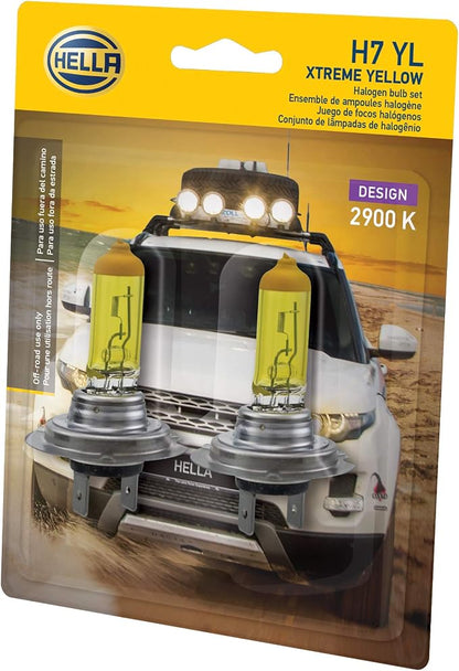 HELLA H7 YL Xtreme Yellow Bulb (12V 55W), 2 Pack