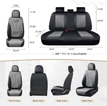 Coverado Car Seat Covers, Car Seat Covers Front Seats, 2-Pack Front Seat Cover, Nappa Leather Waterproof Seat Covers, Car Seat Protectors, Automotive Seat Covers Universal Fit for Most Vehicles