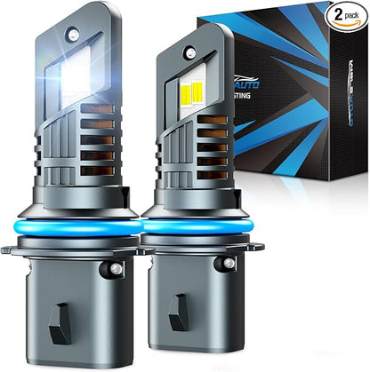 Marsauto 9004 Bulb, 48000LM Brightness Output 6000K Cool White,9004 HB1 Fog Bulbs IP68 Waterproof 60000Hrs Lifespan, 3Mins Installation, 2 Pack