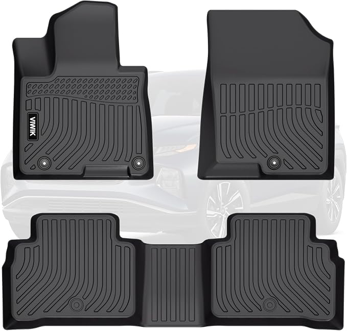 VIWIK 2022-2026 Hyundai Tucson Floor Mats (Excluding Hybrid & PHEV), All-Weather Protection, Custom Fit for 1st & 2nd Row, TPE, Non-Slip, Easy to Clean, Waterproof, Durable