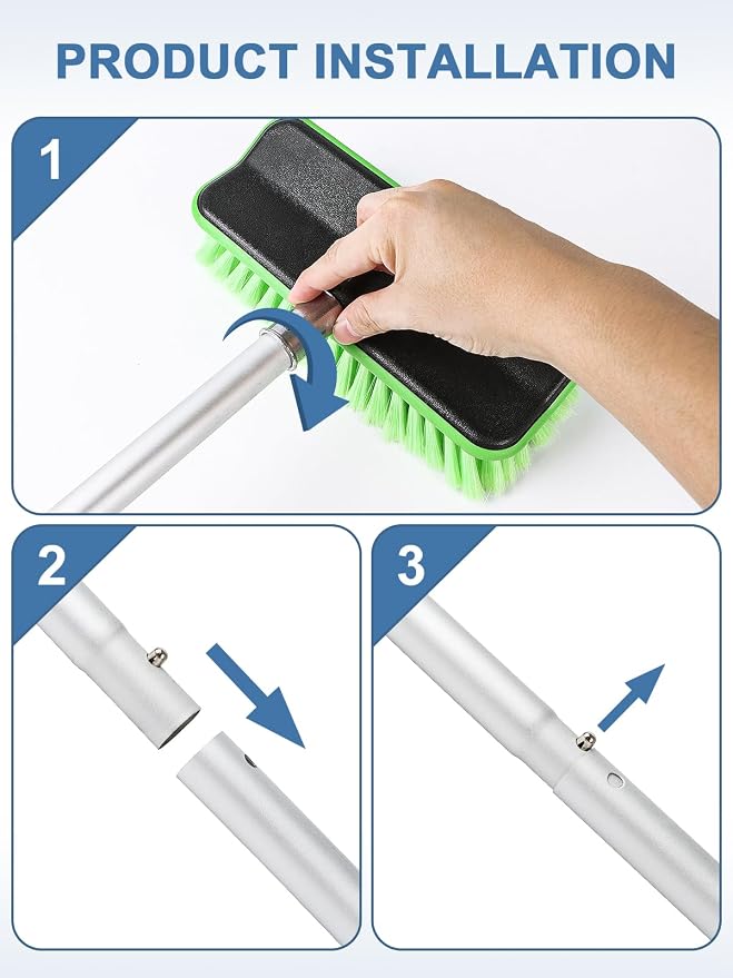 59" V-Shaped Car Wash Brush with Long Handle Snow Sweeping Brushing Adopts Soft Bristle Design Not Floating Hair Suitable for Detail Cleaning Tires Roof SUV RV MPV Truck Camper Indoor Outdoor Window