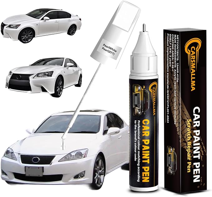 077 Pearl White/Starfire Pearl Car Touch Up Paint for Lexus, Color Accurate Car Paint Scratch Repair Pen Kit Quick & Easy Fix Vehicle Chips and Automotive Nicks Scuff