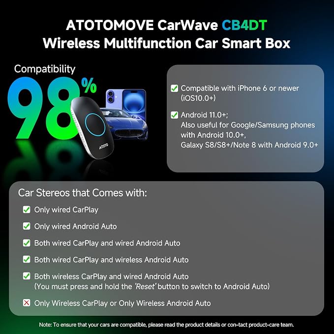 Wireless CarPlay AI Box with OBD2 Scanner, Car Video Streaming Wireless Plug & Play Carplay Adapter for iPhone & Android Auto with ChatGPT, Supports YouTube, Netfilx 256GB Max, HDMI