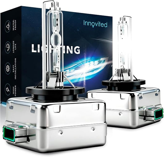 Innovited D3S HID Xenon Headlight Bulbs 6000K Cool White High Low Beam 66340 42403 42302,etc Replacement Bulb - Pack of 2