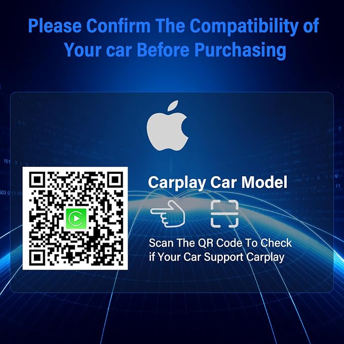 Wireless CarPlay Adapter for iPhone, Plug & Play Bluetooth & 5.8GHz Converter, Upgrades Wired to Wireless CarPlay, Auto-Reconnect, Compatible with iPhone iOS 10+ & Cars with Factory CarPlay 2016+