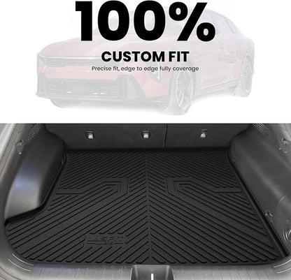 LASFIT Floor Mats & Cargo Mat Fits for KIA EV6 2024 2023 2022(Not for Manual 1st Row), All Weather TPE Custom Fit Floor Liners for 1st and 2nd Row Car Mats & Trunk Liner for Kia EV6 Accessories, Black