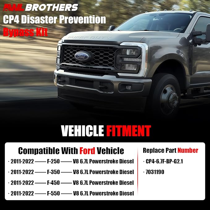 Fuel Pump Protection Kit for 2011-2022 Ford F250 F350 F450 F550 Super Duty 6.7L Diesel, Upgraded Braided Line, Replaces 7031190