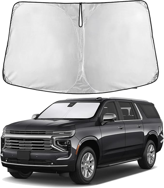 EcoNour Windshield Sunshade Compatible for Chevrolet Suburban 2021-2023 2024 2025, Sun Visor for Front Windshield & Window Sun Shade Cover, UV Heat Blocker & Protector, Car Accessories
