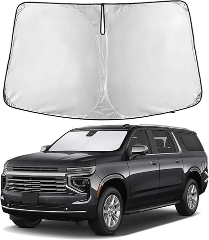 EcoNour Windshield Sunshade Compatible for Chevrolet Suburban 2021-2023 2024 2025, Sun Visor for Front Windshield & Window Sun Shade Cover, UV Heat Blocker & Protector, Car Accessories