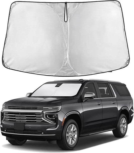 EcoNour Windshield Sunshade Compatible for Chevrolet Suburban 2021-2023 2024 2025, Sun Visor for Front Windshield & Window Sun Shade Cover, UV Heat Blocker & Protector, Car Accessories