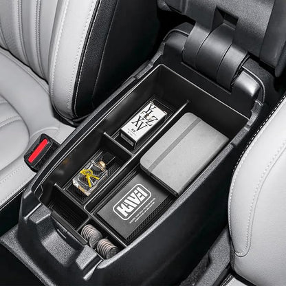 HGWEI Center Console Organizer Compatible with Ford Escape 2020-2026/Bronco Sport 2021-2025 Accessories, Insert Armrest Box Secondary Storage Tray Black ABS Materials (Not for U725 2-Door)