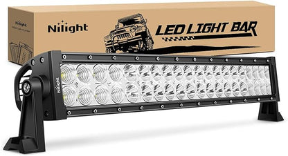 Nilight - 70003C-A 22" 120w LED Light Bar Flood Spot Combo Work Light Driving Lights Fog Lamp Offroad Lighting for SUV Ute ATV Truck 4x4 Boat,2 Years Warranty