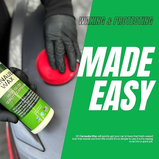 3D Carnauba Wax – Liquid Brazilian #1 Grade Wax for Deep Gloss & UV Protection | Easy Application | Safe on All Paint | Non-Staining Formula | Made in USA | 1 Gallon