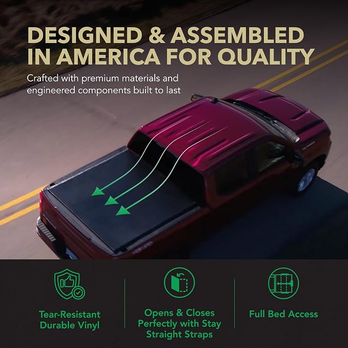 Gator Soft Roll-Up Truck Bed Tonneau Cover w/ Gear Straps | 134693 | Fits 2019 - 2025 Dodge Ram 1500, 2010-20 2500/3500 6' 4" Bed (76.8")