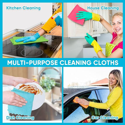 Orighty Microfiber Cleaning Cloth, 100 Pack Microfiber Towels for Cars, Multi-Purpose Shop Towels Cleaning Rags Bulk for Car, Home, Kitchen, 12 x 11 inch