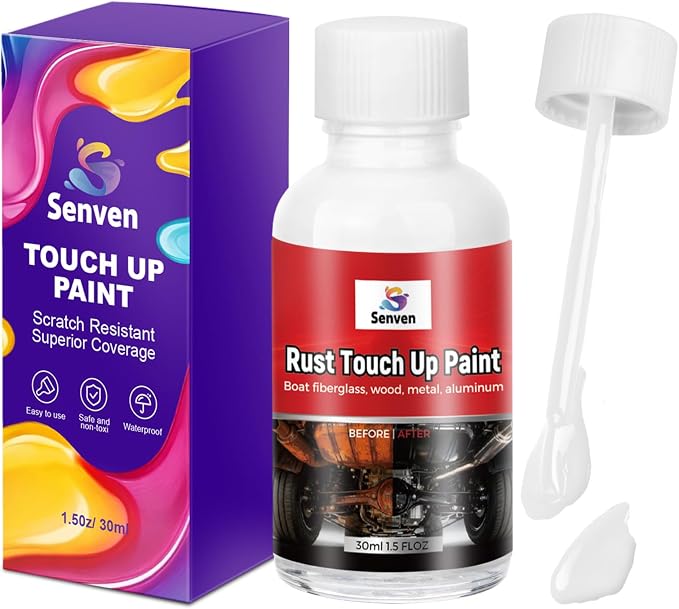 White Touch Up Paint Rust White Paints High Heat Resistant, Multi Surface Acrylic Enamel Touch Up Paint Pen Scratch Repair for Rust Metal,Walls,Cabinets,Appliances,Wood,Door,Furniture,Enamel, 30ml