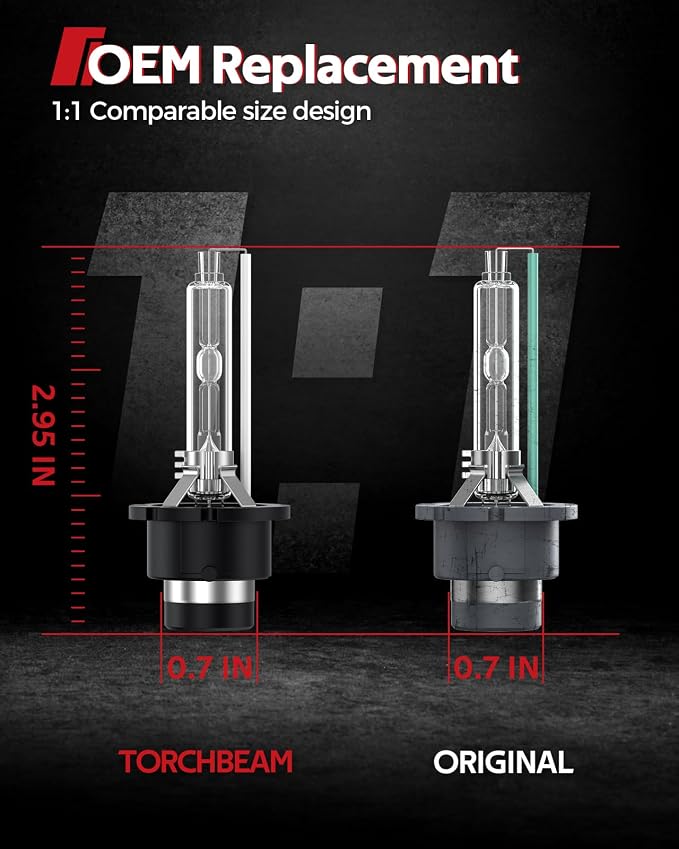 Torchbeam D4S Bulb, 6000K Xenon Bulbs，Pack of 2