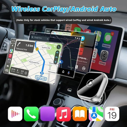 Wireless CarPlay Adapter for Mercedes Benz W204 W211 W210 W124 W212 W202 W245 W163, 2026 Upgraded Mini Plug & Play USB Fast Stable Connection 3–5s Auto Connect, B/Gold