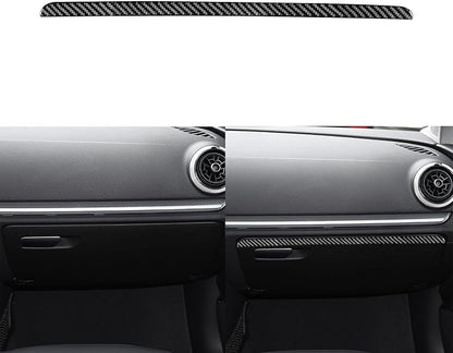 Real Premium Carbon Fiber Sticker Compatible with Audi A3 S3 RS3 8V 2013 2014 2015 2016 2017 2018 2019 Car co-Pilot Side Glove Box Storage Box Decor Trim Auto Interior Accessories Decal Black