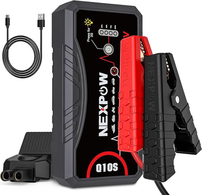 NEXPOW Car Jump Starter 2026 Upgraded Car Battery Jump Starter Pack 3000A Peak for Up to 9.0L Gas and 7.0L Diesel Engine 12V Auto Battery starter Jumper Cables Portable Lithium Jump Box with USB QC3.0