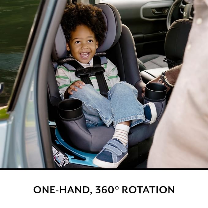 Evenflo REO by Revolve360 Rotating 2-in-1 Convertible Car Seat, 360 Degrees, Infant to Toddler, Forward and Rear Facing, Compact Design, One-time Install (Brookline)