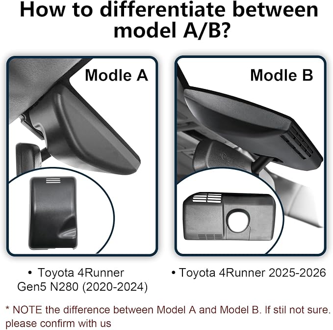 Front 4K & Rear 1080P Dash Cam Custom fit for Toyota 4Runner 2025 2026 (Model B), Limited SR5 TRD Off Road Premium TRD Sport Premium etc, Integrated OEM Look, UHD 2160P Video, App & WiFi,GPS,64GB Card