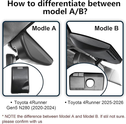 Front 4K & Rear 1080P Dash Cam Custom fit for Toyota 4Runner 2025 2026 (Model B), Limited SR5 TRD Off Road Premium TRD Sport Premium etc, Integrated OEM Look, UHD 2160P Video, App & WiFi,GPS,64GB Card